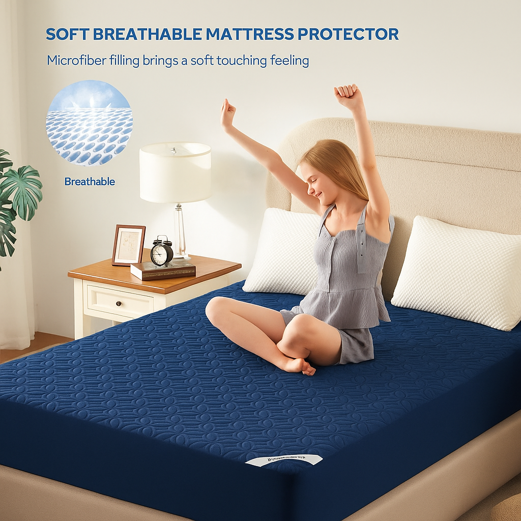 Premium Ultrasonic Waterproof Mattress Protector For Double Bed