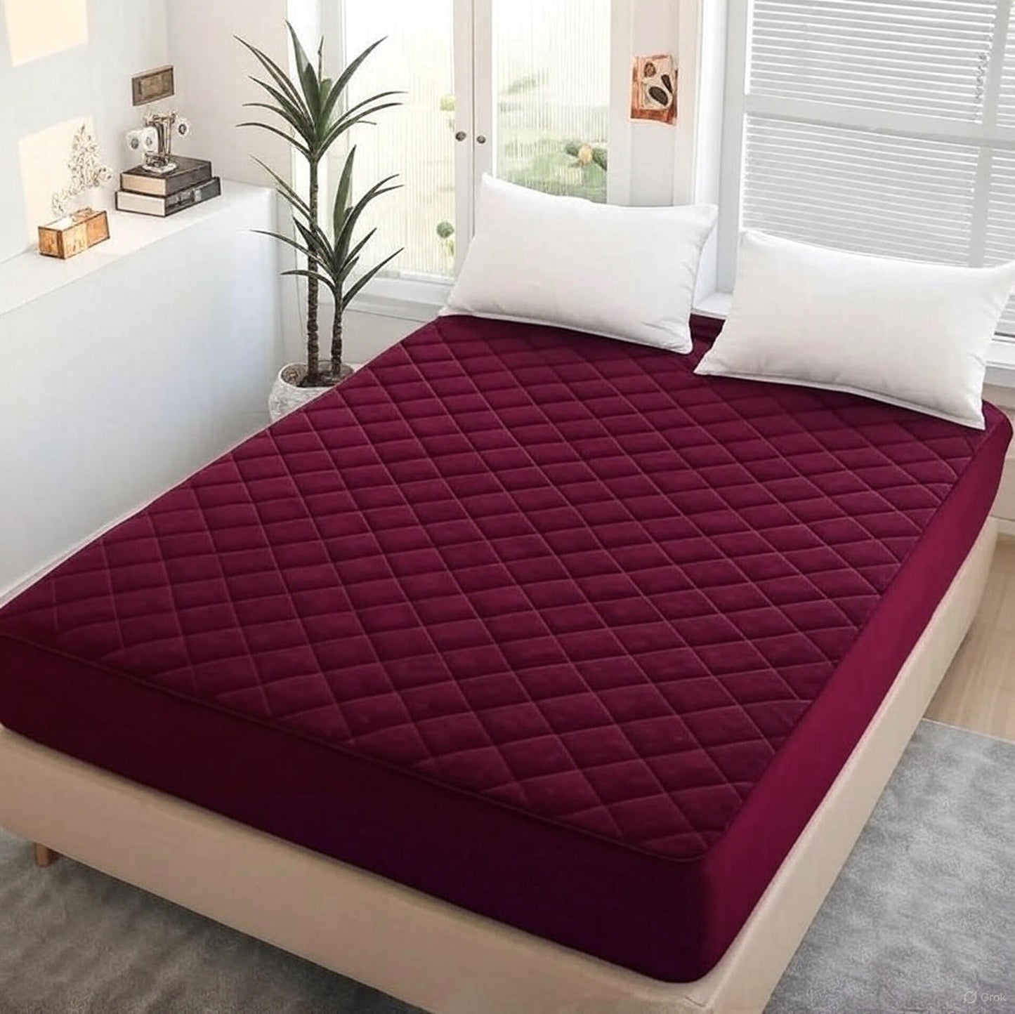 New Premium Quilted Waterproof Mattress Protector For Double Bed