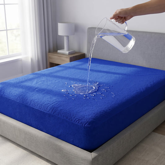 100% Waterproof Mattress Cover (1 year warranty) Terry Cotton Stuff