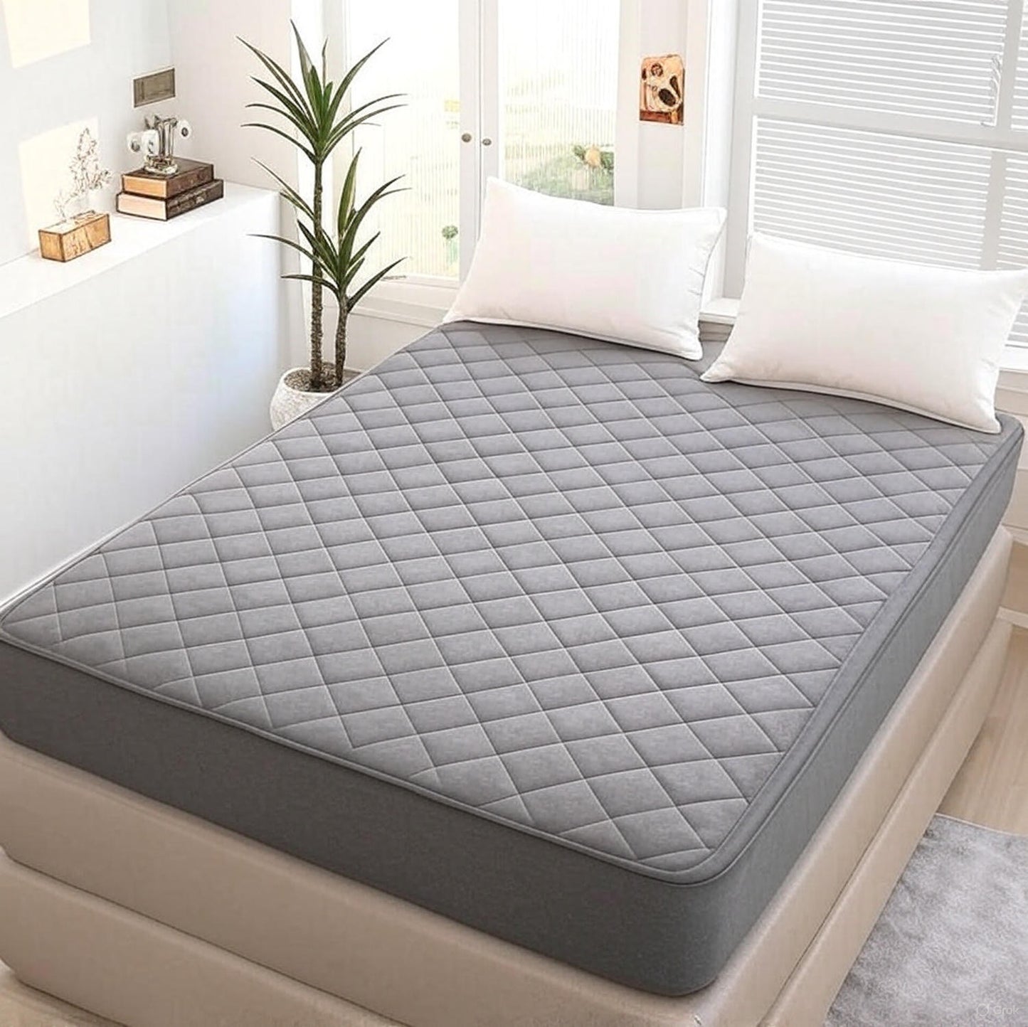 New Premium Quilted Waterproof Mattress Protector For Double Bed
