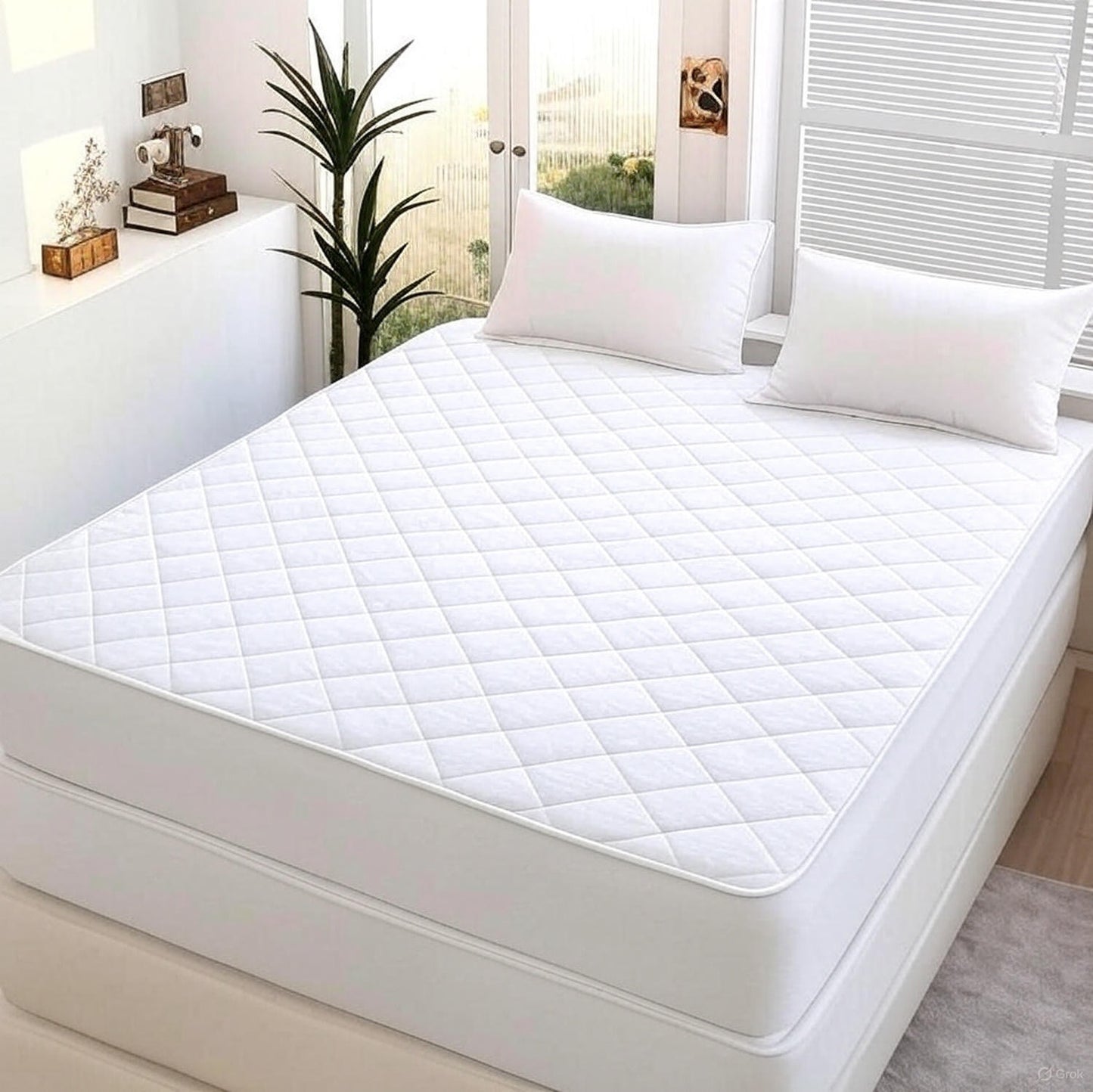 New Premium Quilted Waterproof Mattress Protector For Double Bed