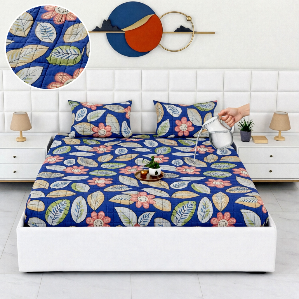 New Premium Quilted Waterproof Mattress Protector For Double Bed