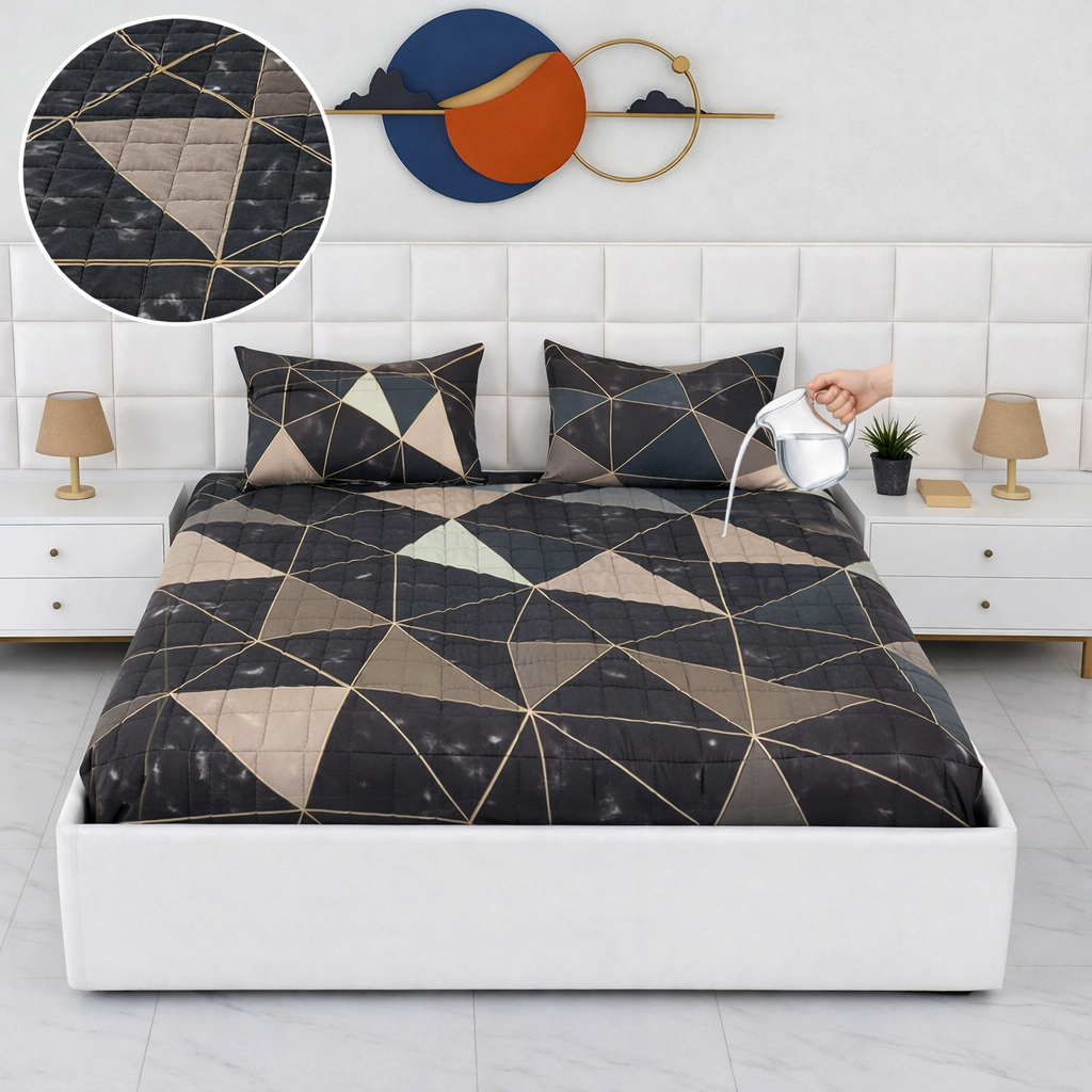 New Premium Quilted Waterproof Mattress Protector For Double Bed