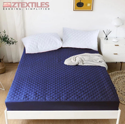 Premium Quilted Waterproof Mattress Protector King Size Blue Color