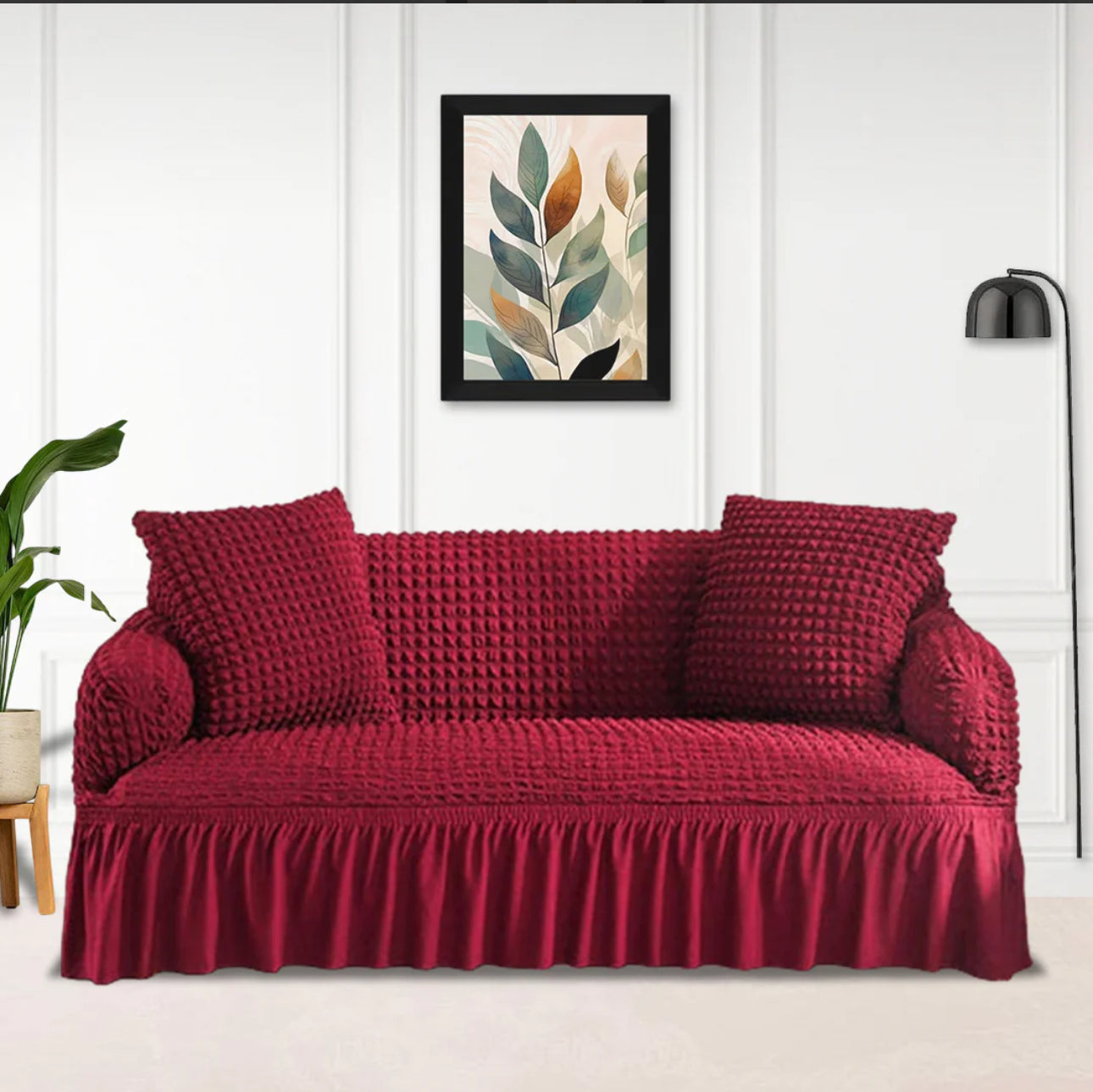 Premium Bubble Sofa Covers (Maroon)