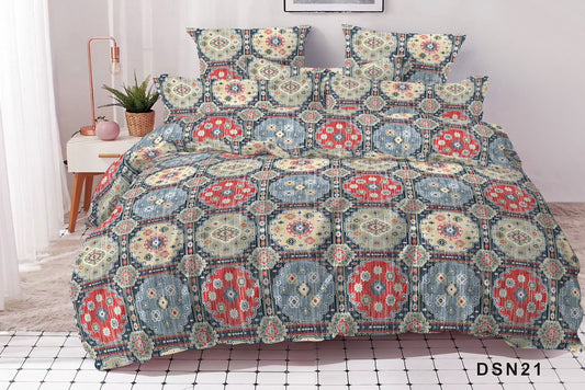 Premium Quilted 3-Piece Waterproof Fitted Bed Sheet Set – King Size  with 2 Pillow Covers (SKU P8)