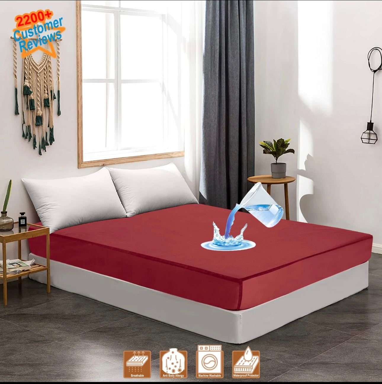 Waterproof Mattress Cover Terry Cotton Stuff For Double Bed