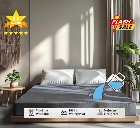 Royal Waterproof Mattress Cover  Terry Cotton Stuff Grey