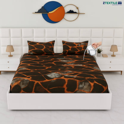Printed 100% Waterproof Quilted Bedsheet with 2 Same Pillow Covers King Size