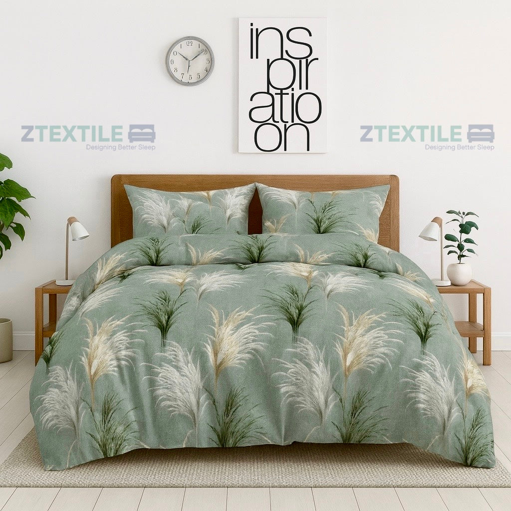 Premium Quilted  3-Piece Waterproof Fitted Bed Sheet Set – King Size  with 2 Pillow Covers (SKU P9)