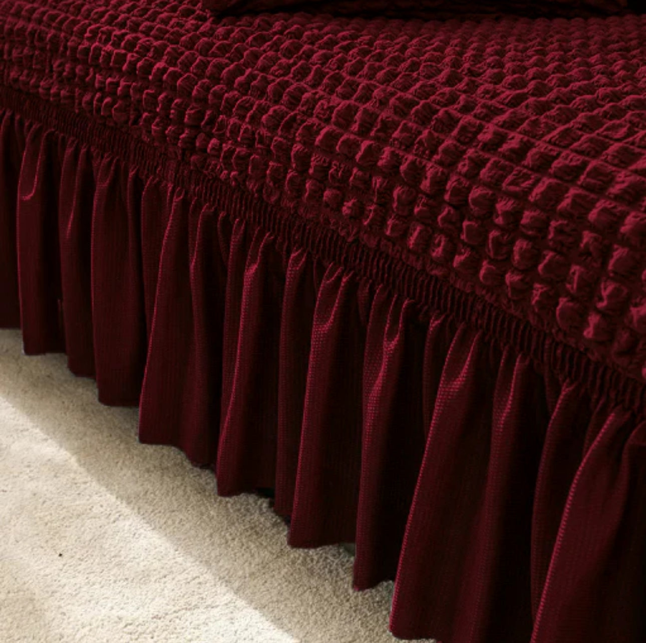 Premium Bubble Sofa Covers (Maroon)