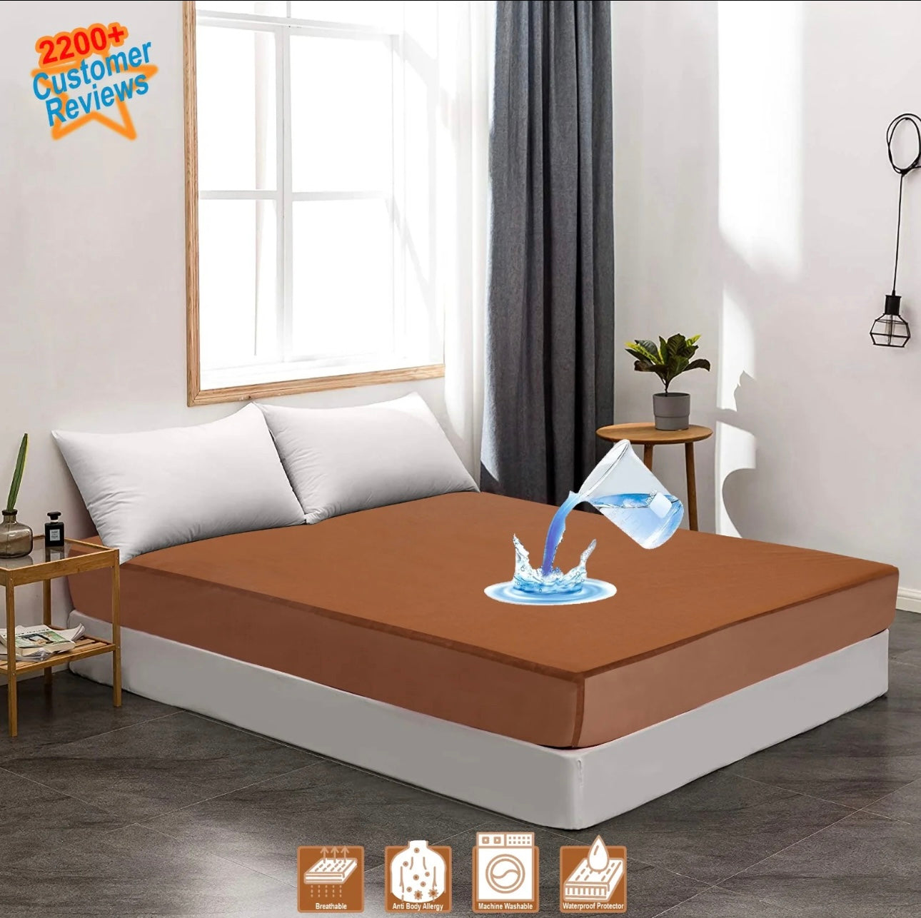 Waterproof Mattress Cover Terry Cotton Stuff For Double Bed