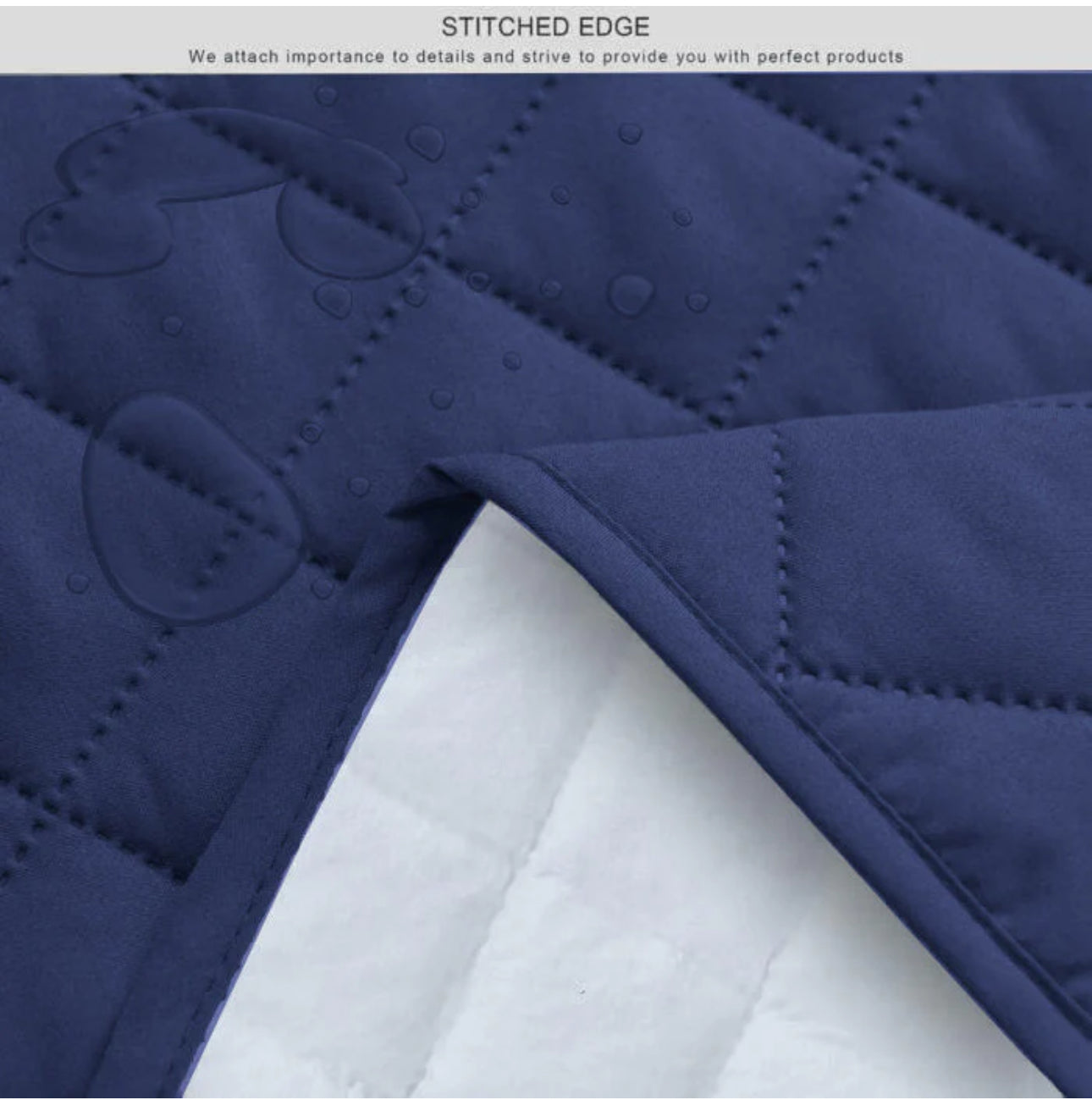 Premium Quilted Waterproof Mattress Protector King Size Blue Color