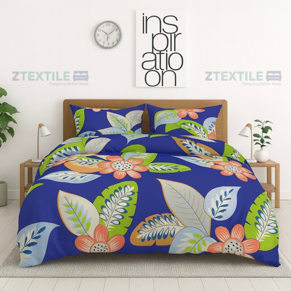 Printed 100% Waterproof Quilted Bedsheet with 2 Same Pillow Covers King Size
