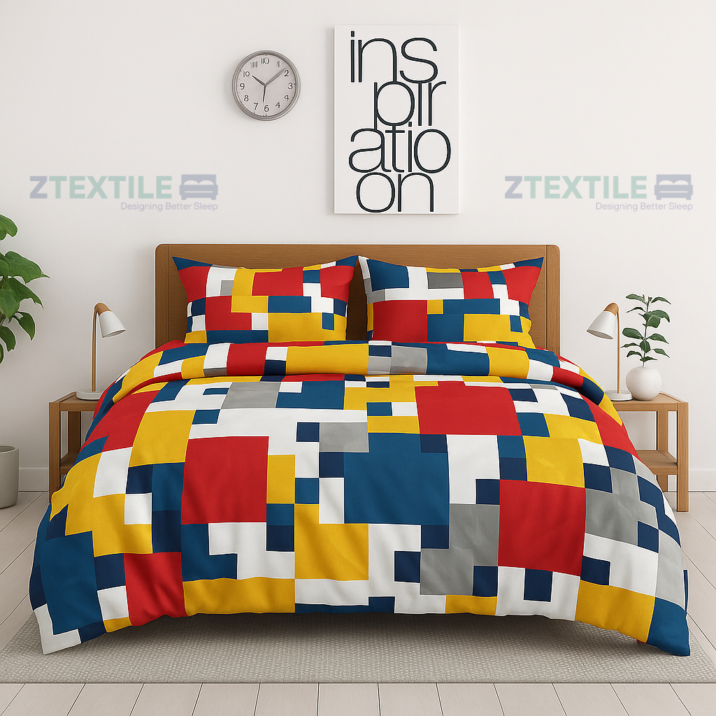 Premium Quilted  3-Piece Waterproof Fitted Bed Sheet Set – King Size  with 2 Pillow Covers (SKU P6)