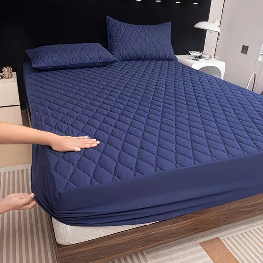 Premium Quilted Waterproof Mattress Protector King Size Blue Color