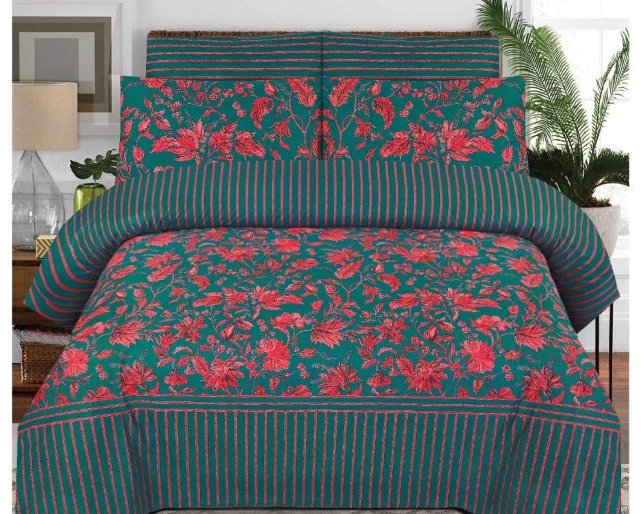 Z Textile Premium Cotton Bed Sheet King Size 4 Pc Set