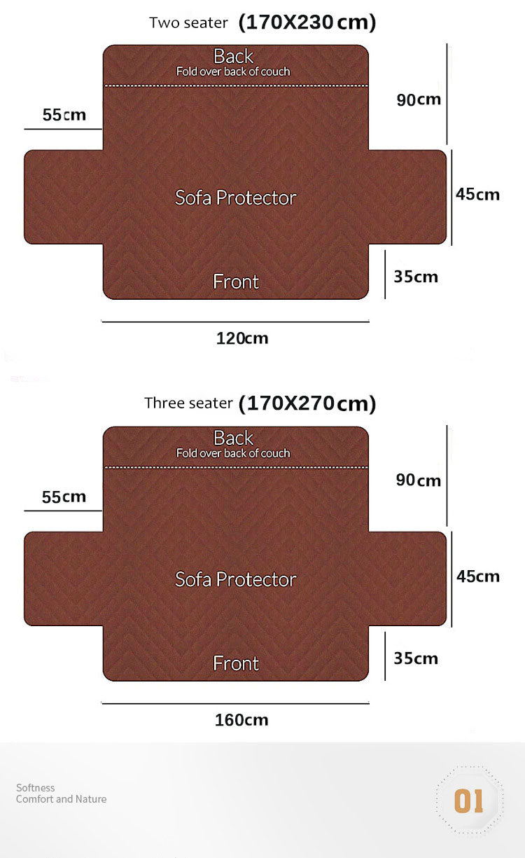 Quilted Sofa Cover (Brown)