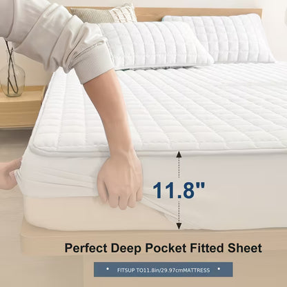 Soft Waterpoof Mattress Protector Quilted Pattern Breathable Material