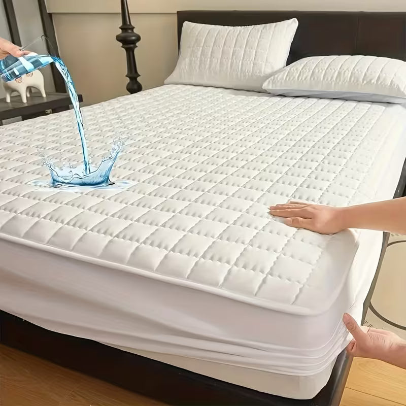 Soft Waterpoof Mattress Protector Quilted Pattern Breathable Material